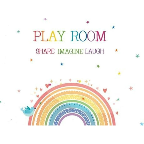 Play Time with Rainbow Wall Decals, Fun Joyful Vibrant Happy Room Decorations, Educational Wall Sticker, Imaginative Motivational Kids' rooms, Nursery room, playground.