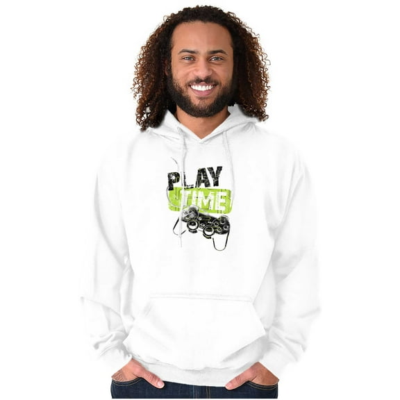 Play Time Video Game Gaming Nerd Men's Big & Tall Graphic Hoodie Brisco Brands 2X