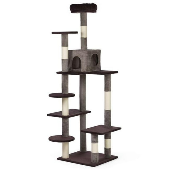 Play Tower Scratching Post, Purple, Gray & White
