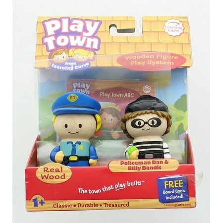 Play Town Learning Curve Real Wood Figure 2 Pack - Policeman Dan & Billy Bandit