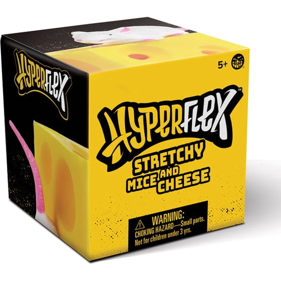 Play Visions Stretchy Mice and Cheese Toy - 2 Squishable Figures And Cheese Block - Stress Busting Fidget Toy