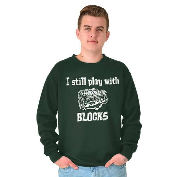 Play With Blocks Car Engine Mechanic Sweatshirt for Men or Women Brisco Brands 3X
