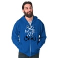 thumbnail image 1 of Play With Me Gamer Funny Nerdy Geeky Men's Big & Tall Graphic Zip Up Hoodie Brisco Brands 2X, 1 of 5