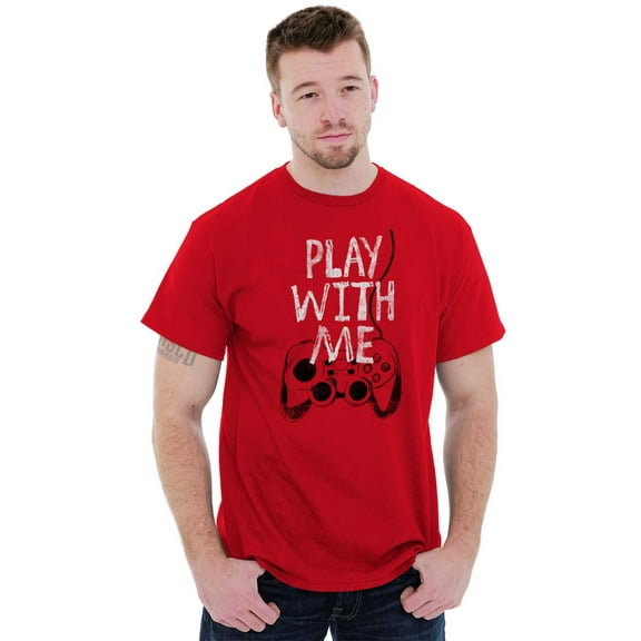 Play With Me Gamer Funny Nerdy Geeky Men's Graphic T Shirt Tees Brisco Brands X