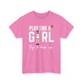 thumbnail image 1 of Play like Girl try to keep up for Clark 22 Basketball fan Unisex Cotton Tee, 1 of 7