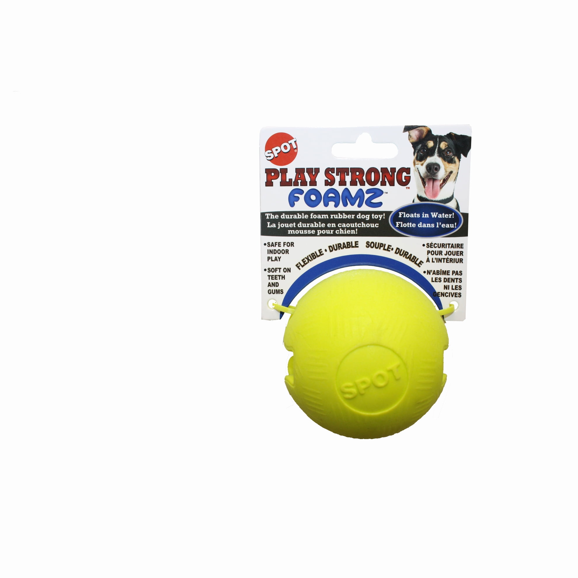 Play Strong Foamz Durable Dog Ball, 3.25 Inch, Floating Treat Holder