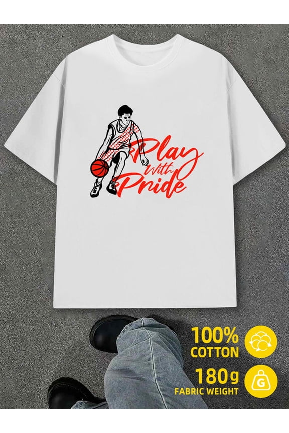 Play with Pride men's white 180G 100% Cotton Spring and summer outdoor wear Casual Unisex Shirt Crewneck tshirts Fashion Unisex Shirt Cotton tshirts