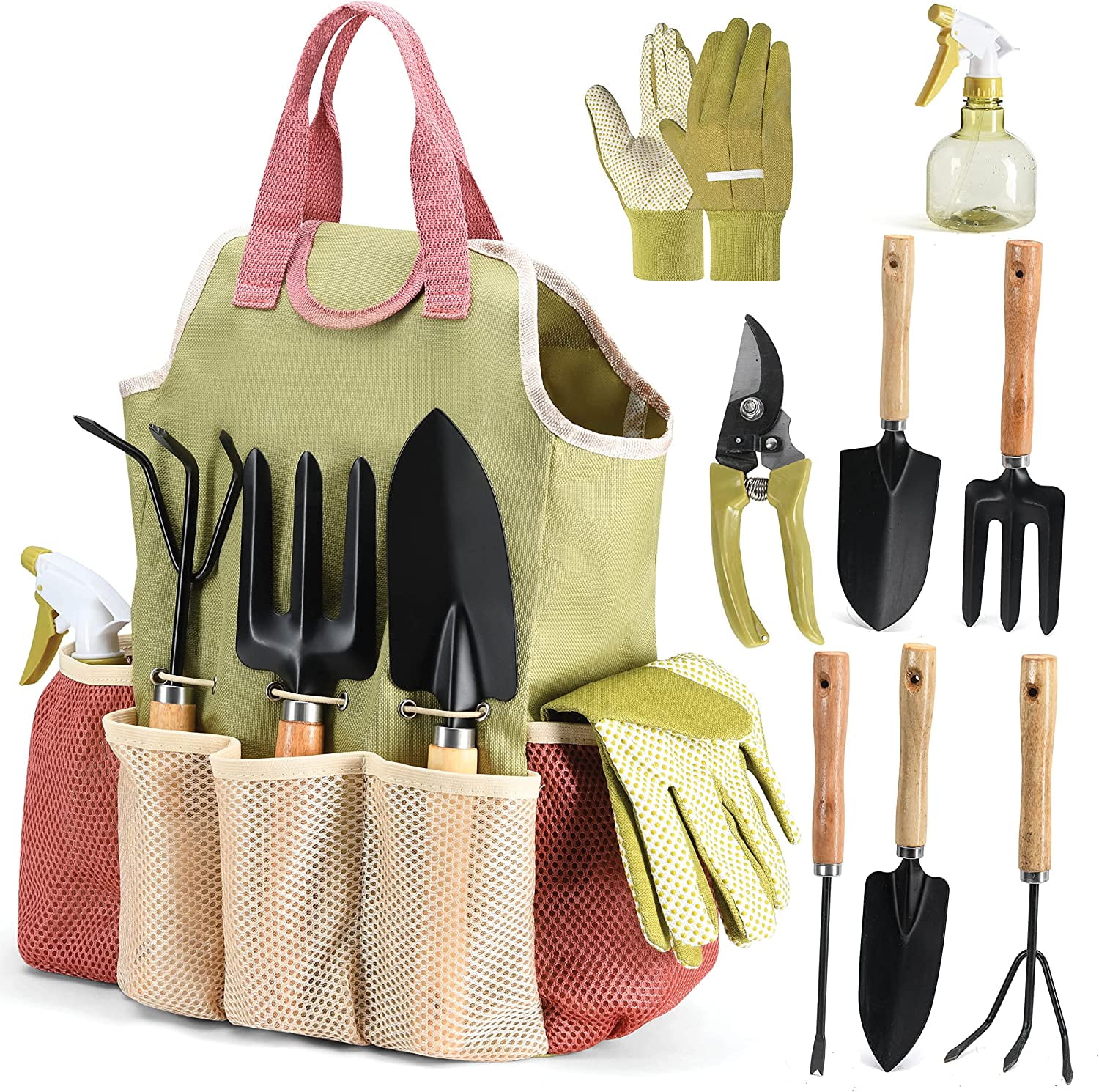 Play22 Garden Tool Set with Gloves Bag 10 Pieces