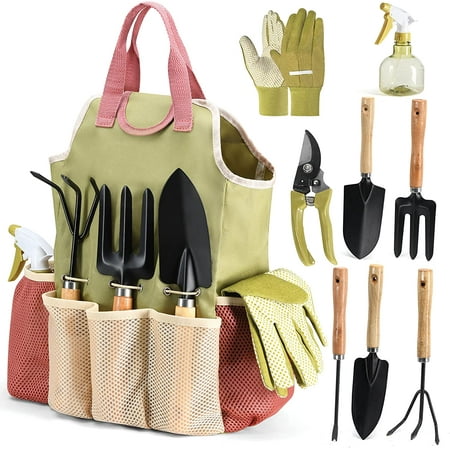 Play22 Garden Tool Set with Gloves Bag 10 Pieces