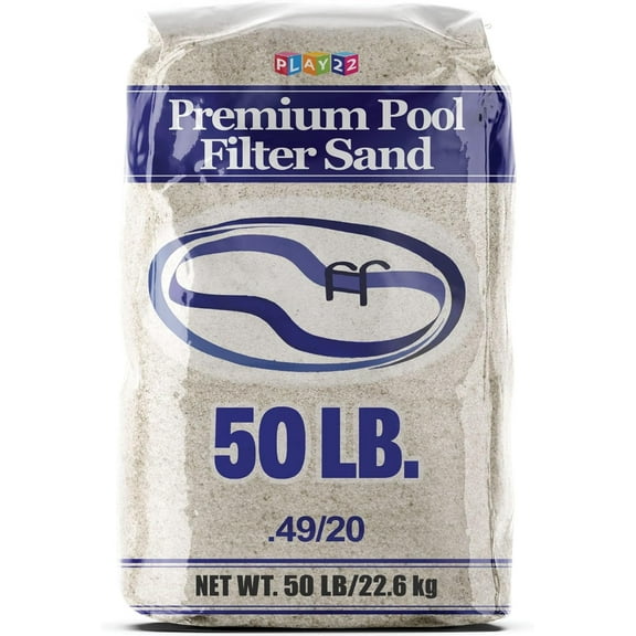 Play22 Pool Filter Sand - Pool Sand, 50 Pound Bag Silica Sand for Pool Filter, Non Staining, Non Corroding