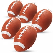 PlayBolt 6-Inch Mini Footballs   5 Pack Brown | Inflatable PVC Toy Footballs with Hand Pump for Kids & Toddlers   Indoor & Outdoor Play, Parties & Backyard Games
