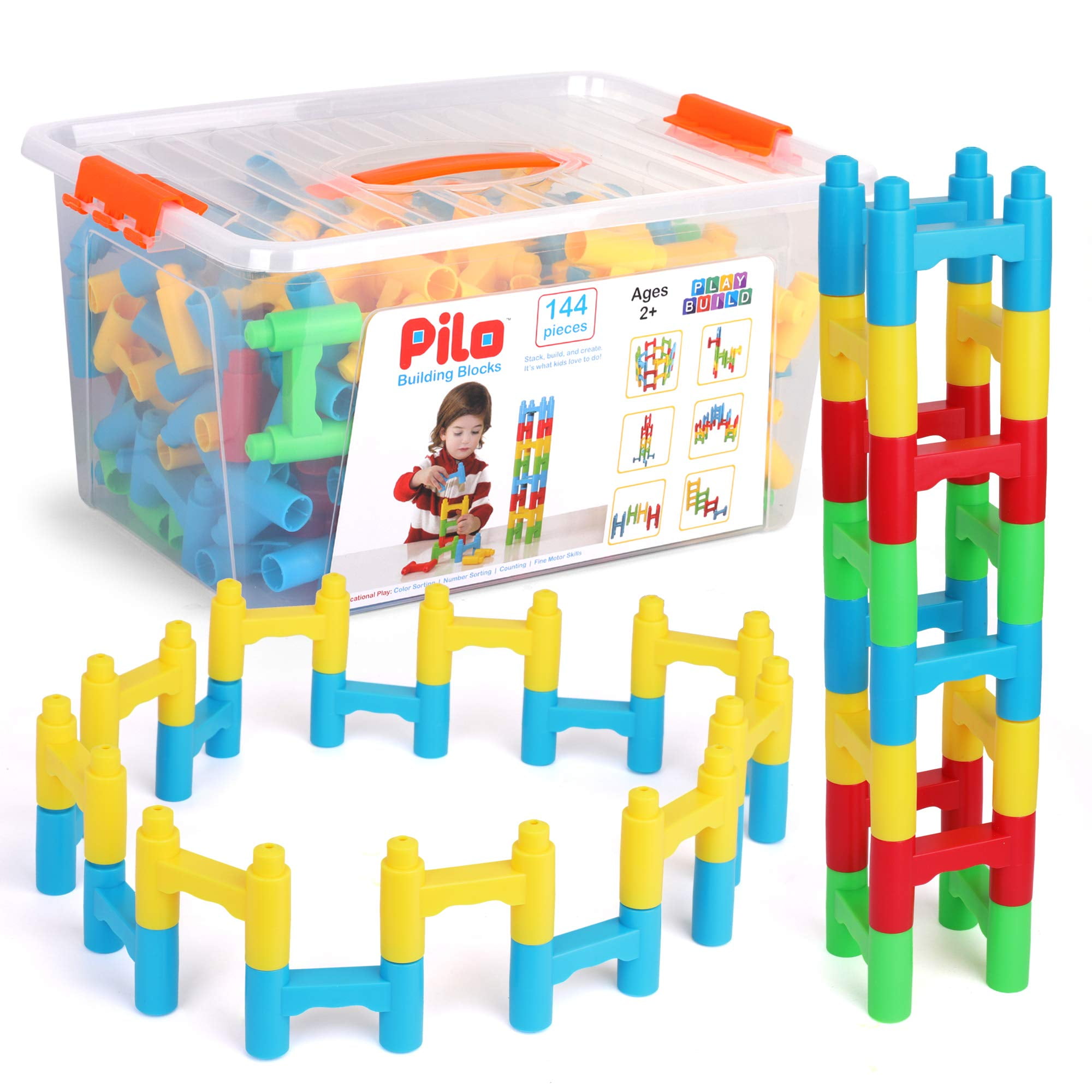 Kids Building Blocks STEM Toys, 100 Pcs - Educational Interlocking Toy