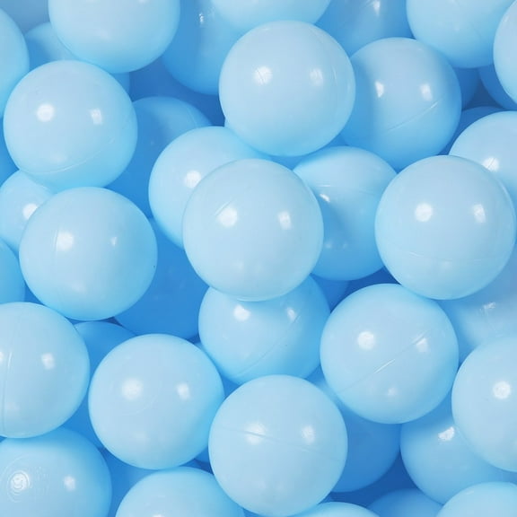 PlayMaty Ball Pit Balls - 2.75inches Plastic Phthalate & BPA Free Balls Crush Proof Stress Balls Swim Pit Fun Toy with Storage Bag for Baby Playhouse Birthday Party DecorationPack of 50(Light Blue)