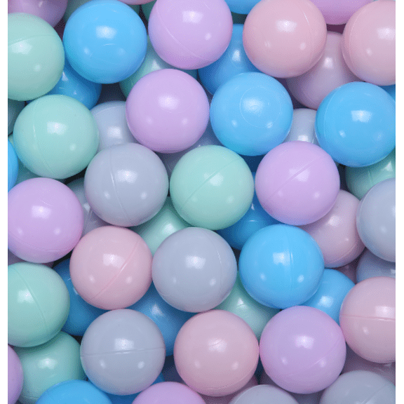 PlayMaty Colorful Ball Pit Balls 100 Pcs Phthalate Free BPA Free Plastic Balls Crush Proof Stress Balls for Kids Playhouse Ball Pool Pit Accessories 2.1 Inches