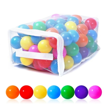 PlayMaty Colorful Plastic Ball Pit Balls-Kids Fun Toys 100 Pieces.2.16" Set for Toddlers and Baby