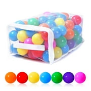 PlayMaty Play Ball Pit Balls - Phthalate Free BPA Free Colorful Plastic Ocean Pool Balls for Kids Swim Pit Fun Toys 100 Pieces for Toddlers and Baby Playhouse Play Tent Playpen(Colorful)