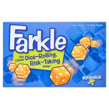 Farkle Dice Game Set With Wooden Tray - Family Board Game With 6 Dice