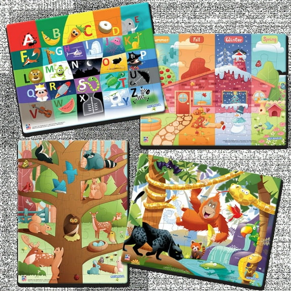 PlayMonster Picture Assembly and Disassembly Puzzles, 4 Pack