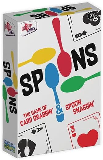 PlayMonster Spoons Quick Play Board Games, 3-5 Multi-Player Card Game, Ages 7+