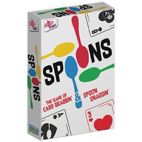 PlayMonster Spoons Quick Play Board Games, 3-5 Multi-Player Card Game, Ages 7+