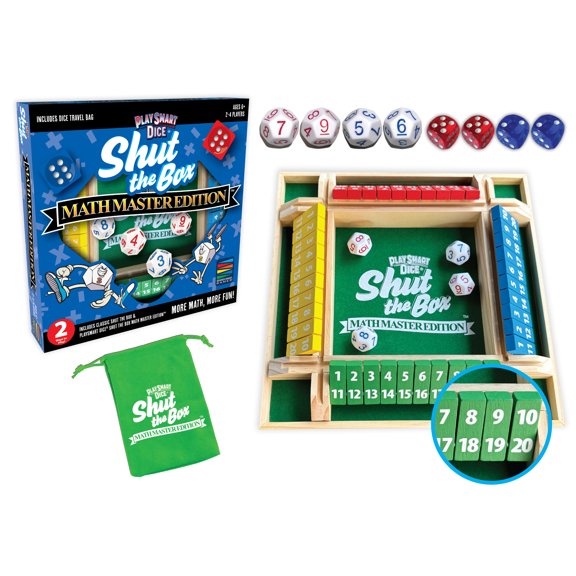 PlaySmart Dice Shut The Box Math Master Edition- A Brilliant New Twist on a Timeless Classic!
