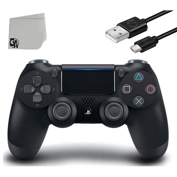PlayStation 4 DualShock Wireless Controller Bundle - Black Blue - With Charging Cable Like New with BOLT AXTION