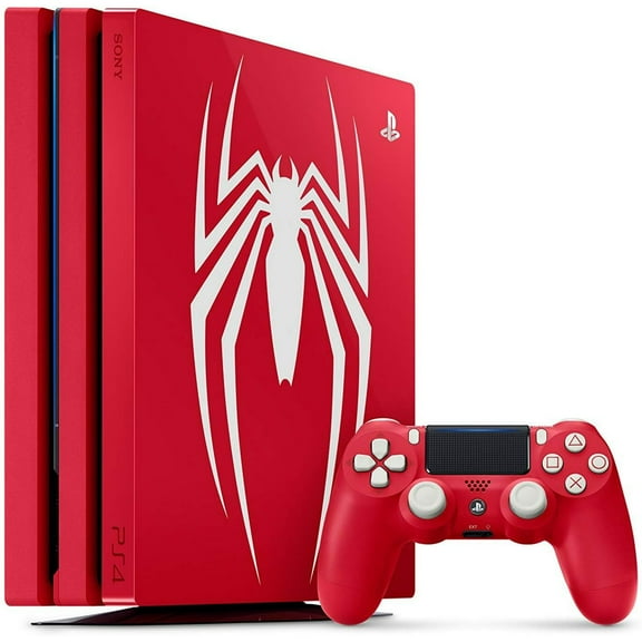 Pre-Owned PlayStation 4 Pro Console - Limited Edition Amazing Red Marvel's Spider Man Bundle - 1TB [PlayStation 4 System]