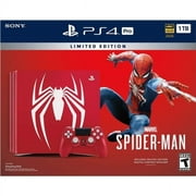 PlayStation 4 Pro Console - Limited Edition Amazing Red Marvels Spider Man Bundle - 1TB [PlayStation 4 System]