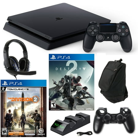 PlayStation 4 Slim 1TB Console with Division 2, Destiny 2 and Accessories and Carry Bag