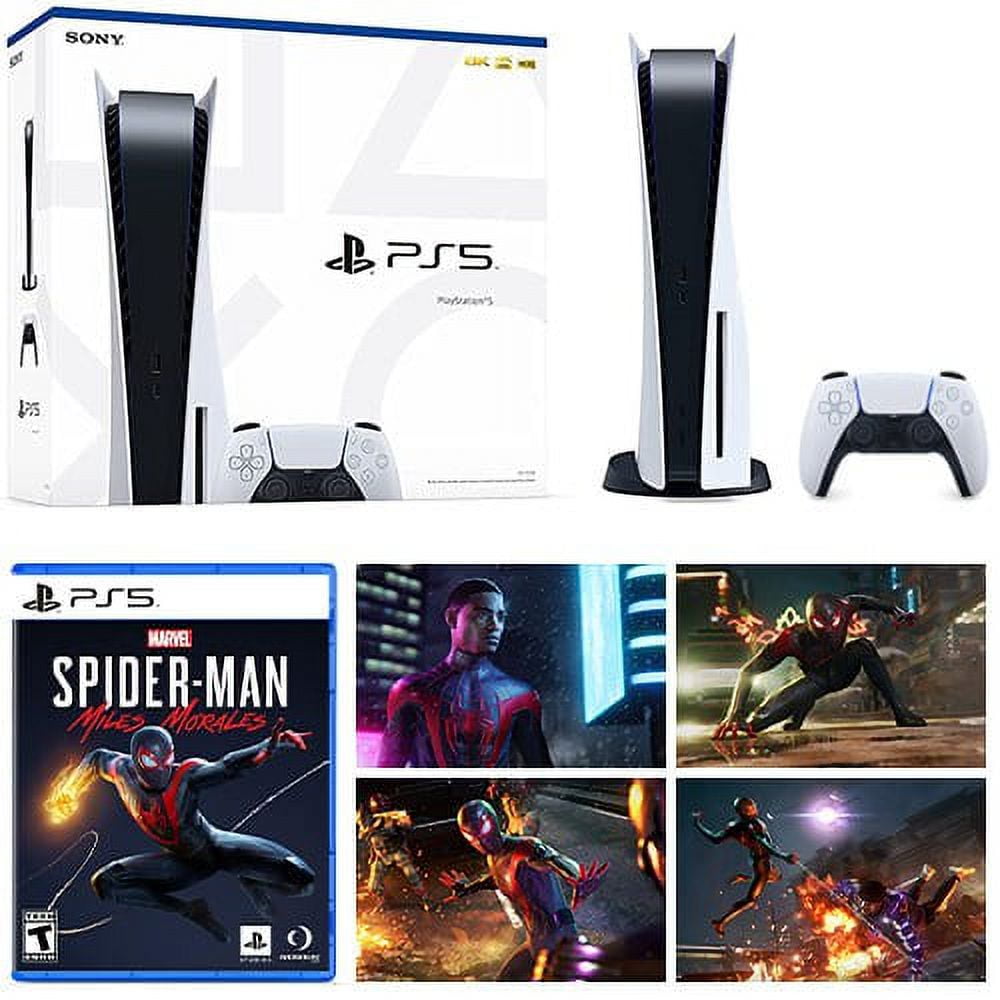 Sony Playstation 5 825GB Disk Console, UHD Blu-ray, One Wireless  Controller, Marvel's Spider-Man: Miles Morales and Far Cry 6 Standard  Edition with Mazepoly 10ft Type-C Charging Cable 