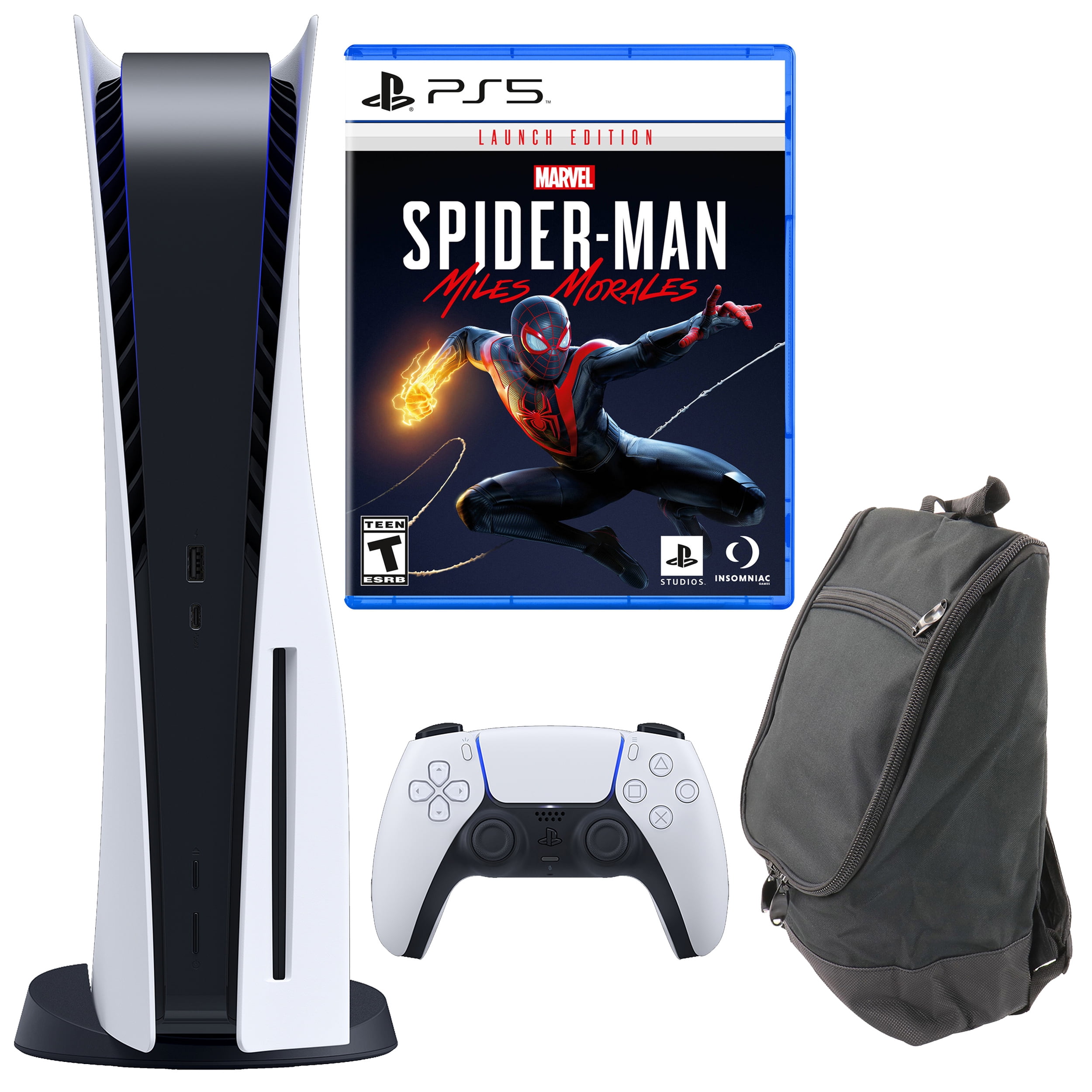 TEC Sony PlayStation_PS5 Gaming Console(Disc Version) with Spiderman Miles  Morales Game Bundle, PlayStation - 5 