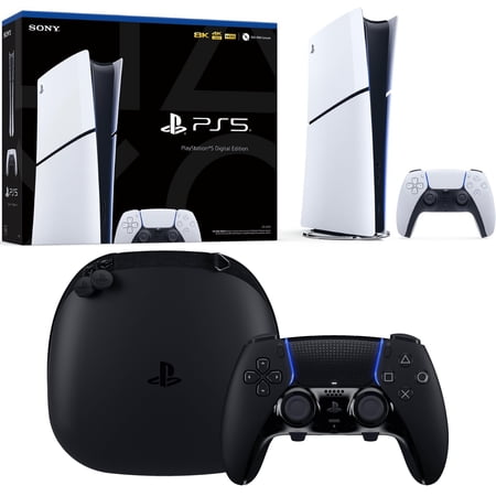 PlayStation 5 Digital Console Slim - 825GB with PlayStation Sony PS5 DualSense Edge Wireless Controller - Midnight Black