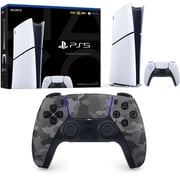 PlayStation 5 Digital Console Slim - 825GB with Sony PS5 DualSense Wireless Controller - Grey Camouflage