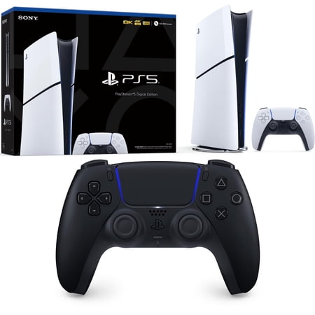 PlayStation 5 Digital Console Slim - 825GB with Sony PS5 DualSense Wireless Controller - Midnight Black
