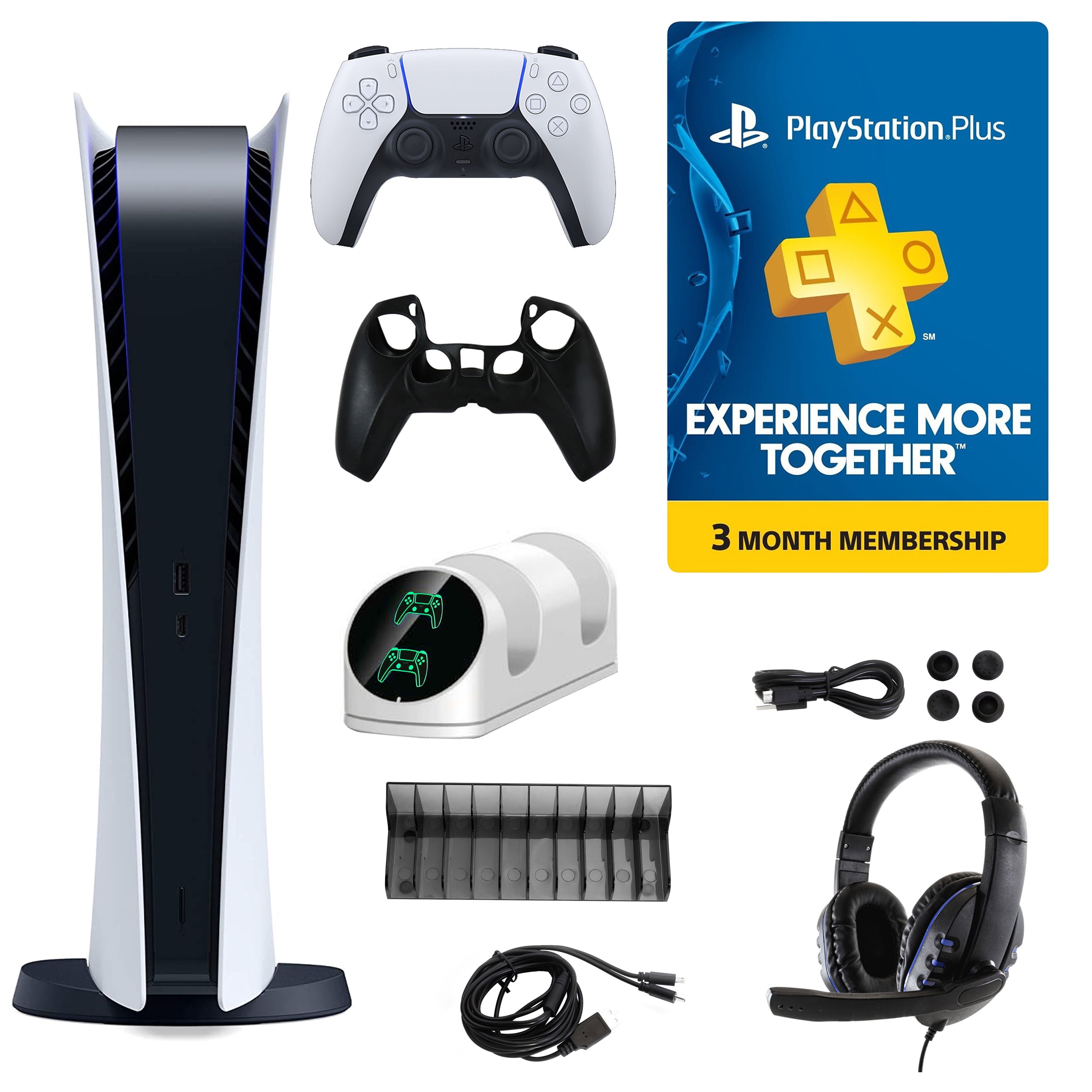 PlayStation 5 Digital Console with Accessories Kit and 3 Month PSN Card