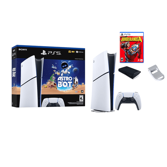 PlayStation®5 Digital Edition – ASTRO BOT Bundle + Borderlands 4 Standard Edition + Game Console Dust Cover + Headphone Hook