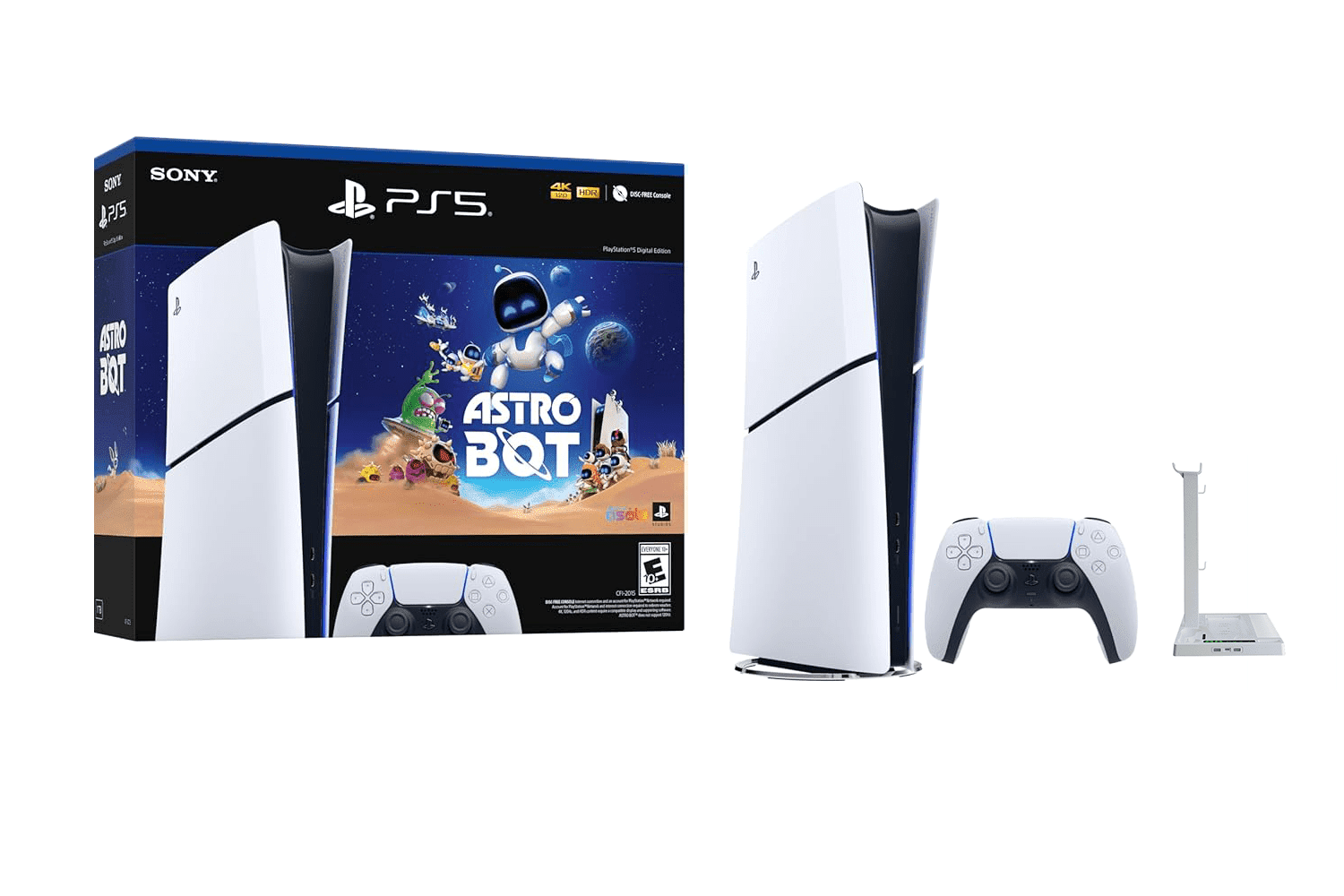 PlayStation _PS5 Digital Edition ASTRO BOT Bundle (Slim Model Group) + Stand and Cooling Station