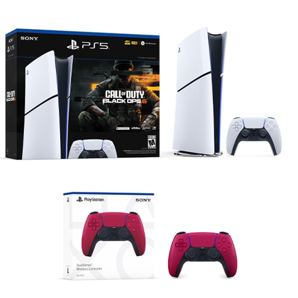 PlayStation 5 Digital Edition Console Call of Duty: Black Ops 6 Bundle + PlayStation 5 DualSense Wireless Controller Cosmic Red