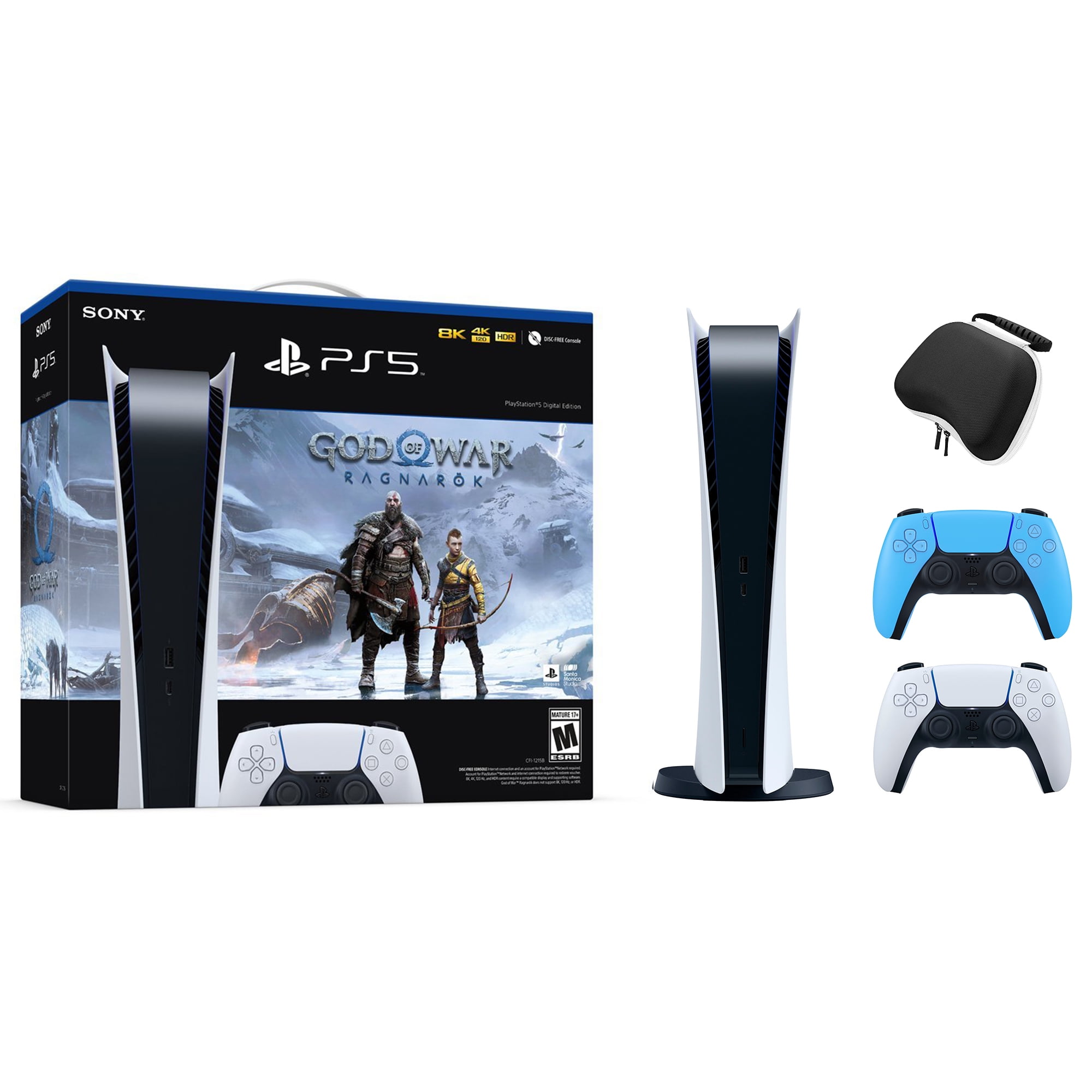 Sony PlayStation 5 Digital Console with Extra Gray Camo Dualsense  Controller and Accessories Kit