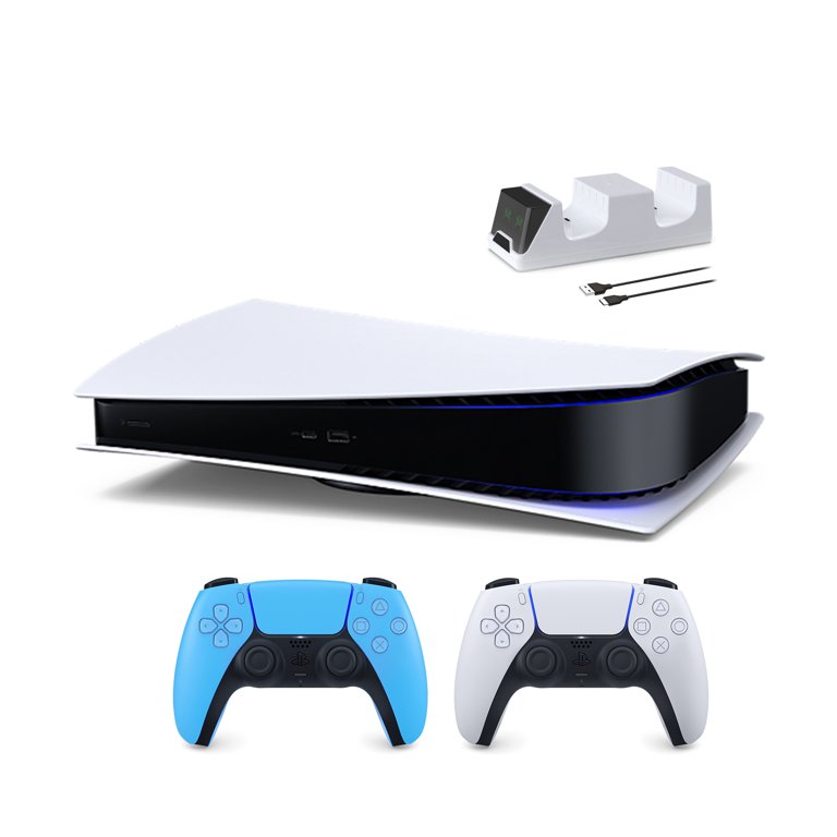 PlayStation 5 Digital Edition with Two Controllers White and