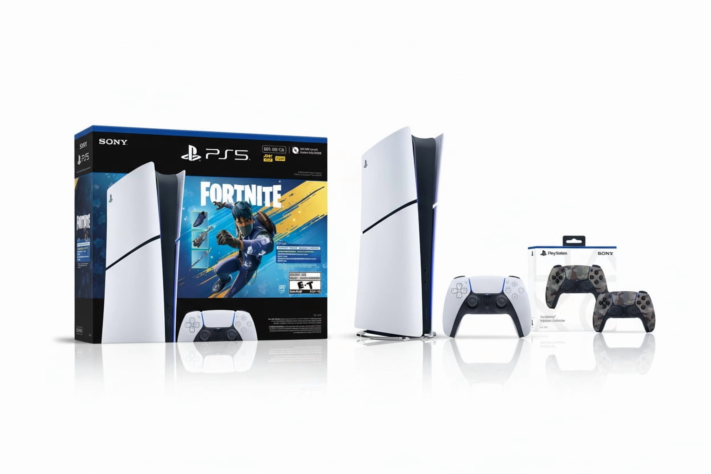 PlayStation 5 Digital Slim Console + PlayStation 5 DualSense Wireless Controller Gray Camouflage - Includes PS5 Console & DualSense Controller