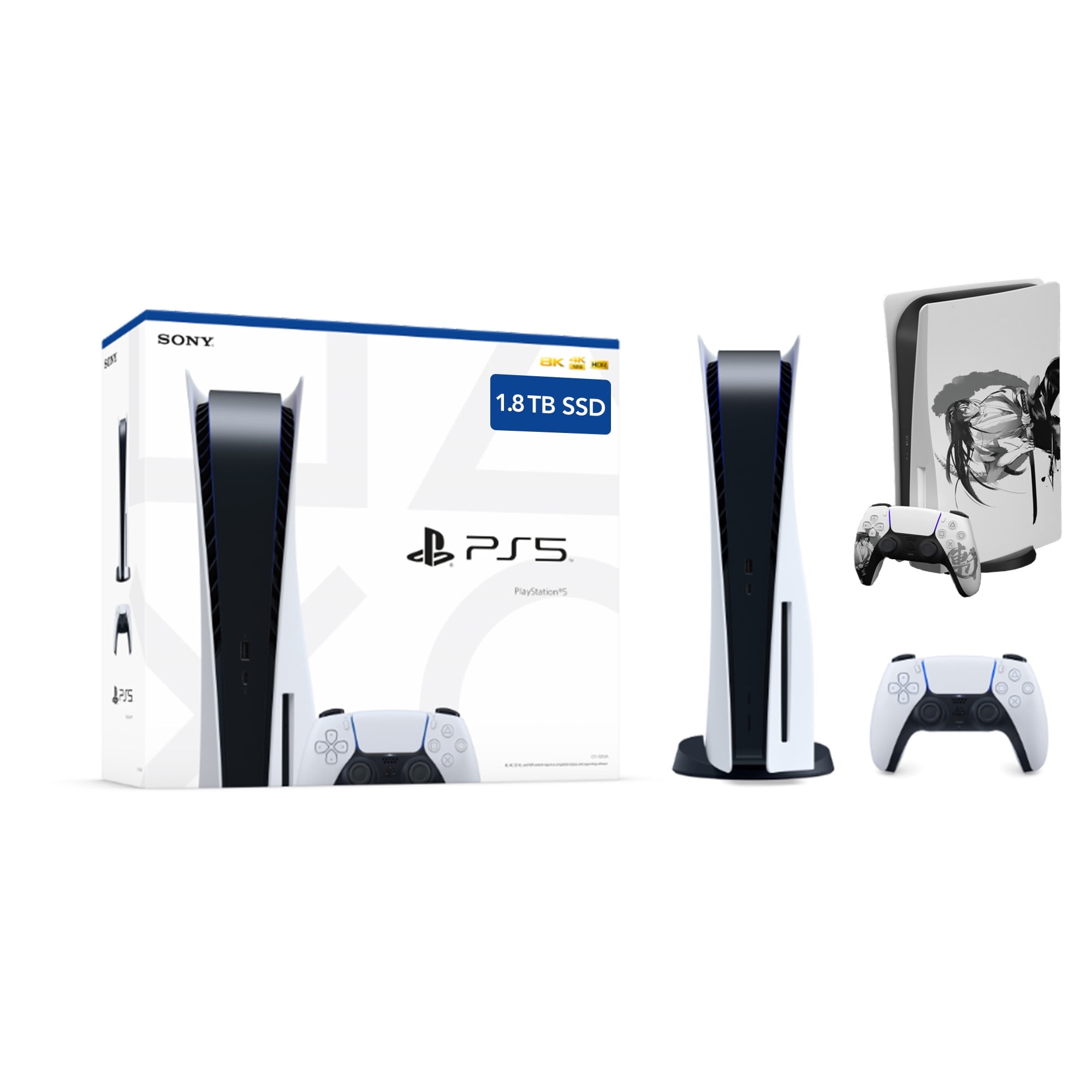 PlayStation 5 Disc 1.8TB Upgraded PS5 Gaming Console with Ultra Fast PCIe  Gen 4 SSD, Wireless Controller, God of War & Mytrix Controller Charging  Dock