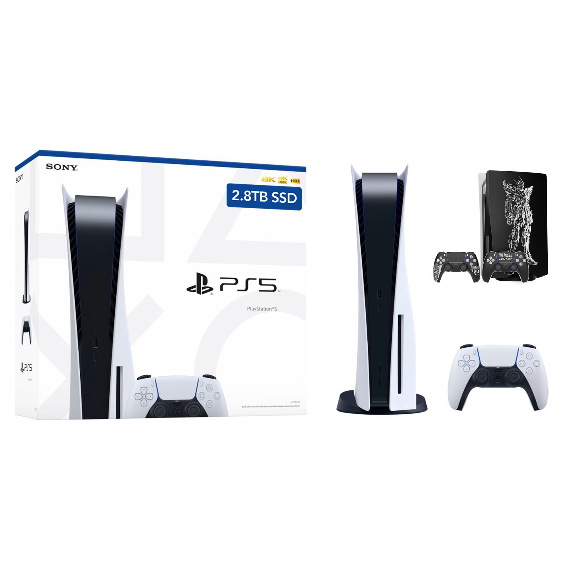 PlayStation 5 Disc 1.8TB Upgraded SSD PS5 Gaming Console, Mytrix Full Body  Skin Sticker, Samurai - PS5 Disc Version JP Region Free