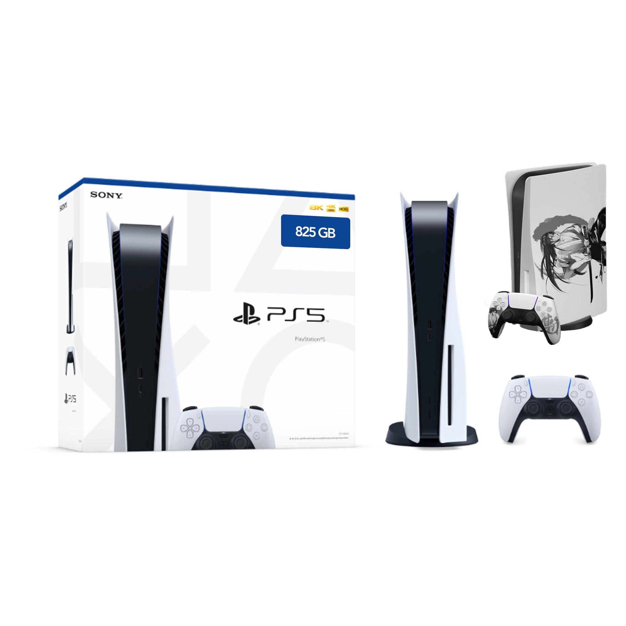 PlayStation 5 Disc 2.8TB Upgraded SSD PS5 Gaming Console, Mytrix Full Body  Skin Sticker, Zero-Kirin White - PS5 Disc Version JP Region Free