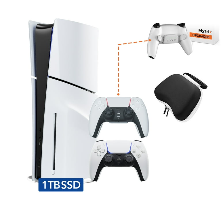 PlayStation 5 Disc Edition Bundle with Additional Mytrix Upgraded PS5 Controller with Remappable Back Paddles and Turbo Function, and Hard Shell PlayStation 5 Disc Edition Bundle with Additional Mytrix Upgraded PS5 Controller with Remappable Back Paddles and Turbo Function, and Hard Shell