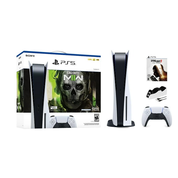 PlayStation 5 Disc Edition Call of Duty Modern Warfare II Bundle with Dying Light 2 and Mytrix Controller Charger