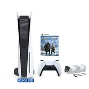 PlayStation 5 Disc Edition God of War Ragnarok Bundle and Mytrix Controller Charger - White, PS5 825GB Gaming Console