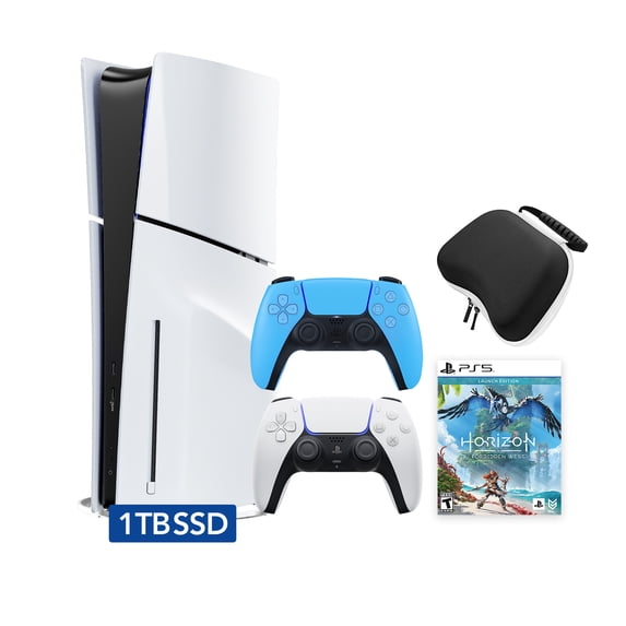 Hard Shell Horizont PlayStation 5 Slim Disc Edition Horizon Forbidden West Bundle with Two ...