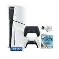 thumbnail image 1 of PlayStation 5 Disc Edition Horizon Forbidden West Bundle with Two Controllers White and Midnight Black DualSense and Mytrix Dual Controller Charger, 1 of 9