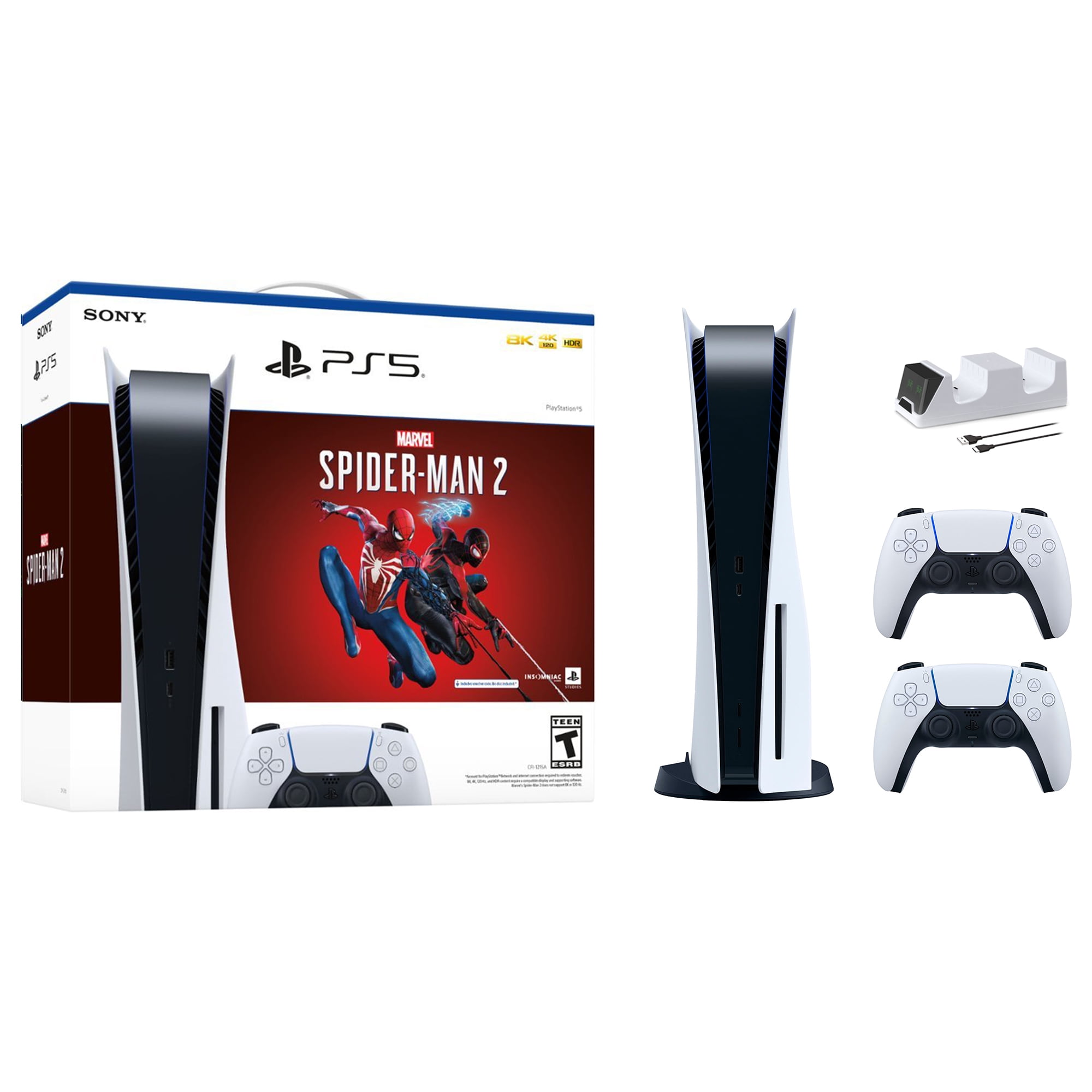 GAME PS5 825GB EUA CFI-1215A 4K E 8K SPIDERMAN 2 PRETO VERMELHO